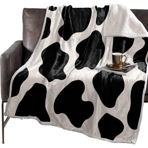 Black Irregular Shape Cow Blanket Floral Fleece Blanket for Kids Girl Couch Soft Plush Bedspreads Quilt Drop Ship Blankets