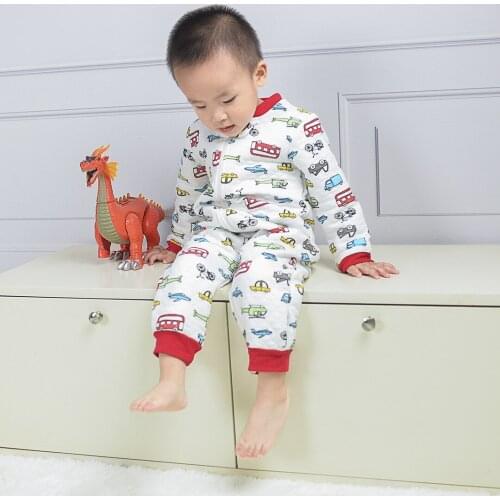 Baby pajamas warm boys sleep wear zipper double sliders baby jumpsuit warm romper baby girls clothes infant baby pajamas newborn