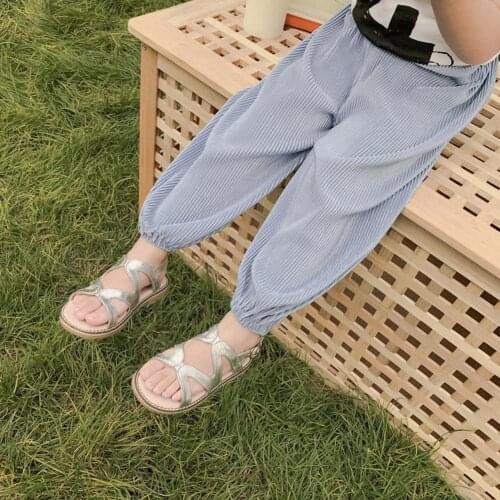 Kids Pants Baby Girls Summer Cotton Anti-Mosquito Bites Cool Loose Pants