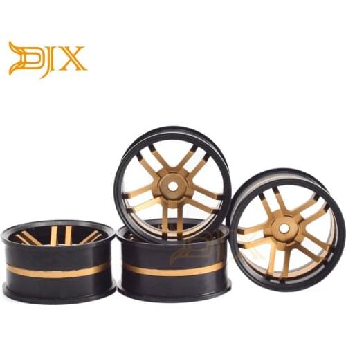 DJX 4PCS 5 Spoke Aluminum Wheel Rim Hub Dual Offset For 1/10 Drift RC Sakura D4/D3