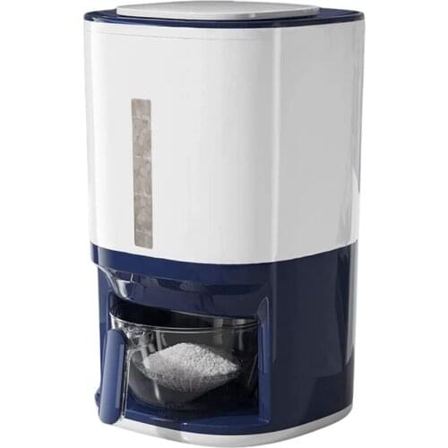 Rice Dispenser 20 Lbs Capacity with Measuring Cup - Stylish Airtight Kitchen Rice Storage Container