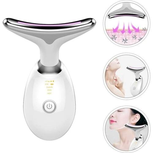 EMS Thermal Neck Facial Massager Facial LED Photon Therapy Skin Tighten Anti Wrinkle Remove Skin Care Tools Skin Beauty
