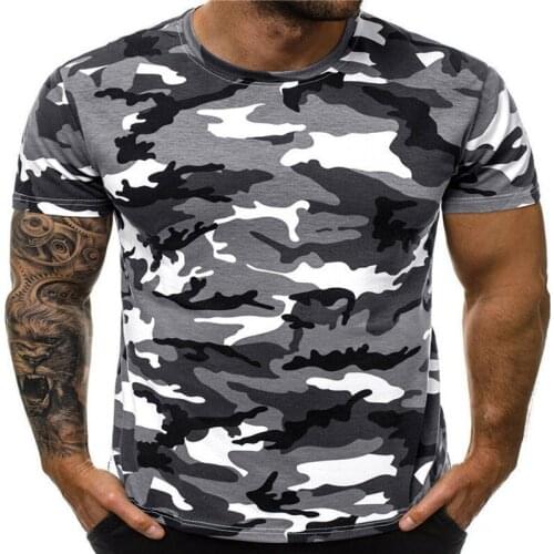 New Camouflage Top For Men Summer Sports Bottoming T Shirt Slim Short-sleeve T-shirt Printing Comfort Pullover Male Casual Tees