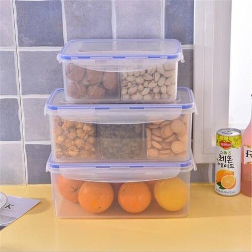 Airtight Plastic Lunch Box Food Container Fresh Keeping Sealed Microwavable Square Crisper