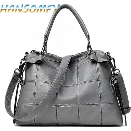 HANSOMFY Large Capacity Tote Bag Women Soft Leather Ladies Handbag Crossbody Messenger Bags Female Purse Shoulder Bag MX-47