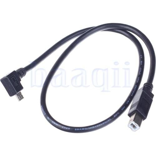 MLLSE Left Angle Micro USB Male to USB B Type Male OTG Data Cable Transfer 50CM CB267