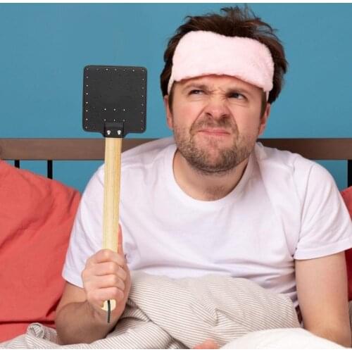Leather Swatter Wooden Handle Household Easy Using Bug Pad Mosquito Killer Mosquito Fly Trap Vliegenmepper Moustique