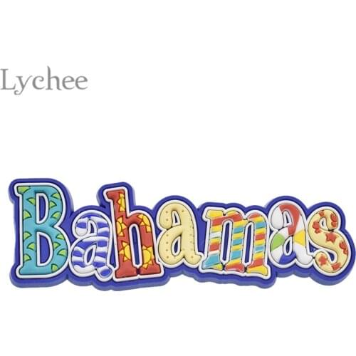 Lychee Life Colorful Bahamas Letters Fridge Magnet Refrigerator Magnets Sticker Tourist Souvenirs Home Decoration