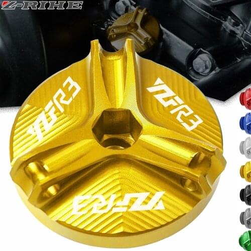 Motorcycle Engine Oil Filter Cup Plug Cover Screw For Yamaha YZF-R3 R25 2015-2019 CNC Aluminum Accessories one piece FOR YZF R3