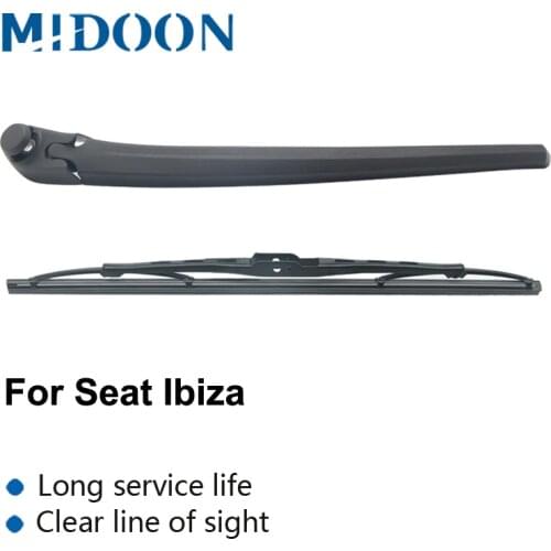 MIDOON Wiper 14" Rear Wiper Blade & Arm Set Kit Fit For Seat Ibiza 2002-2012 Windshield Windscreen Rear Window