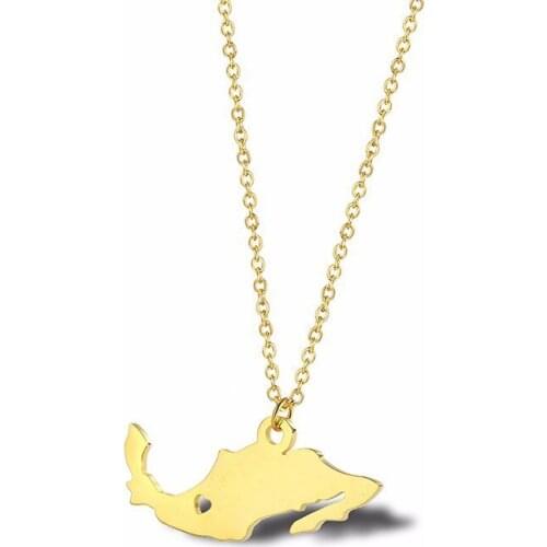 RIR Stainless Steel Mexico Map Necklace American Mainland Indian Ancient Civilization Jewellery Hometown Necklace