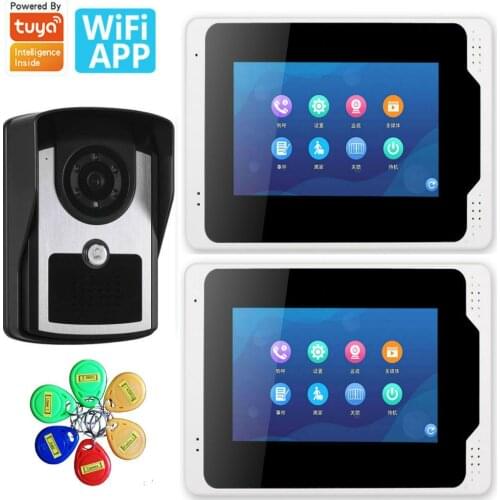 Tuya APP RFID Wifi Smart Video Intercom System Video Record Take Photo Video Doorbell Interphone Home Door Phone Intercom Kits