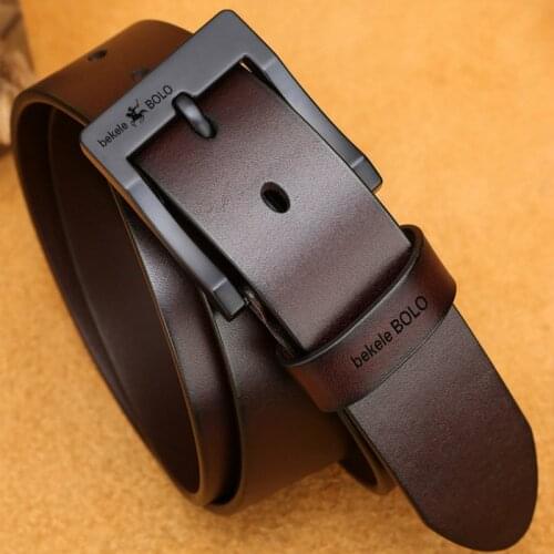Mens Belt Fashion Casual High Quality Imitate Leather Cowhide Man Belt Luxury Classic Black Pin Buckle Designer Belts for Men