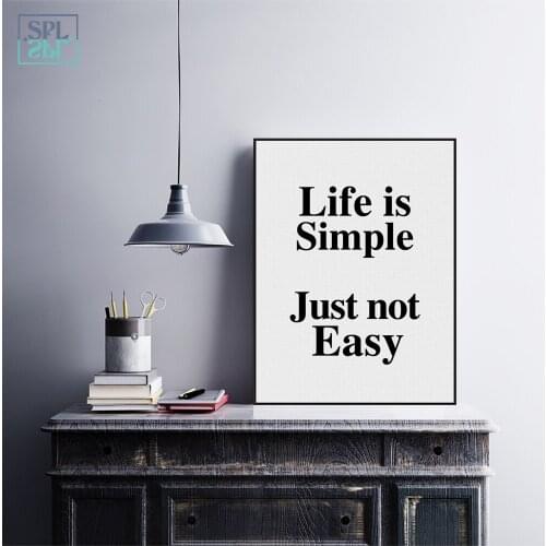 SPLSPL Life Is Simple!Minimalist Motivational Typography Quotes A4 Art Print Poster Wall Canvas Painting for Home Decor No Frame