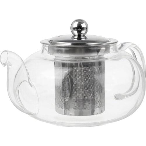 Glass Teapot 600-1000ML Coffee Tea Pot With Stainless Steel Glass Filter Infuser