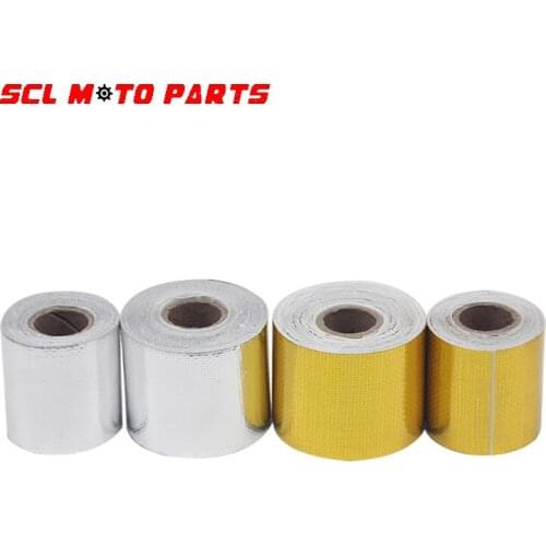 ALconstar-Motorcycle 5/10/15M High Heat Insulation Aluminium Foil Wrap Exhaust Header Pipe Tape Cloth Intake Intake Intercooler