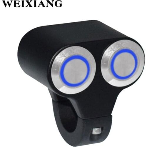 22mm 24mm Motorcycle Switches Handlebar Mount Switch Headlight Hazard Brake Fog Light ON OFF Aluminum Alloy With Indicator Light