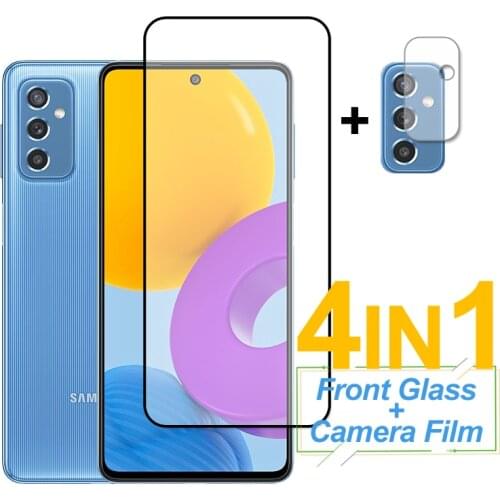 2Pcs Tempered Glass For Samsung Galaxy M12 M42 A12 A32 A42 A52 A72 Screen Protector Protective Phone Camera Film For Samsung M12