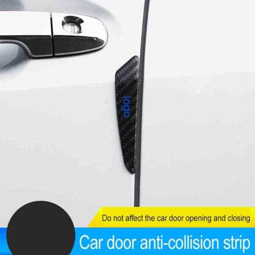 QHCP 4Pcs Car Anti-Collision Strip Bumper Protector Epoxy Carbon Fiber Door Crash Bar Trim For Subaru Forester Outback Legacy XV