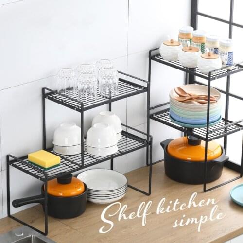 Iron Kitchen Storage Rack Closet Shelf Dish Drying Rack Spice Jars Holder Seasoning Bottles Shelves Spice Rack Kitchen Organizer