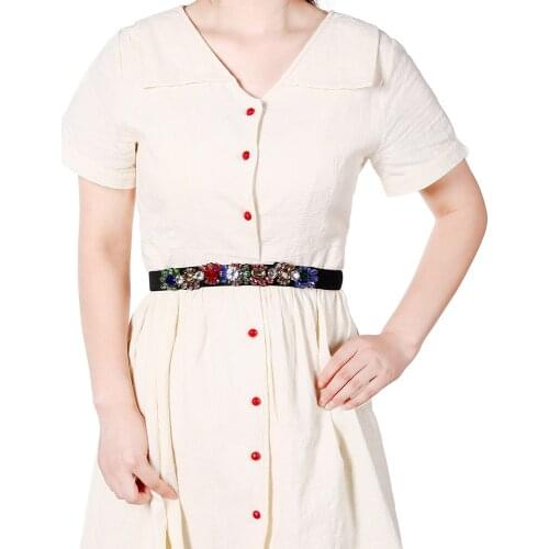 AWAYTR New Fashion Luxury Rhinestone Ladies Belts For Women Buckle Free Belt for Dress Party Female Casual Waistband