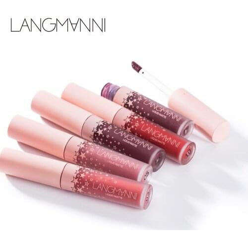 1Pcs Langmanni Brand 12 Color Lips Makeup Matte Liquid Lasting Lipstick Moisturizer Waterproof Lipgloss Make Up Lip Gloss