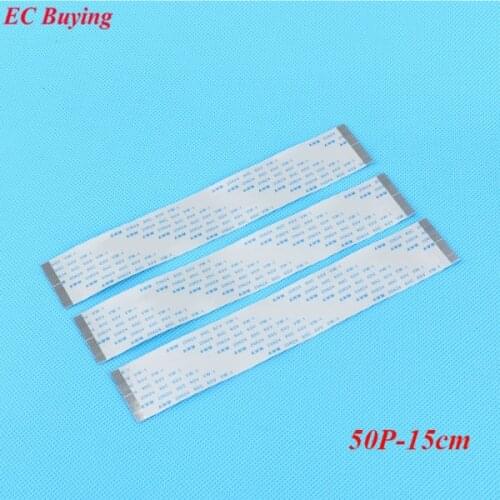 10pcs 150mm Length 50 Pins 0.5mm Pitch FFC FPC Ribbon Flat Cable Forward Direction For TTL
