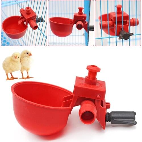 2 Pcs Chicken Drinker Drinking Cups for Chickens Red Quail Chicken Waterer Bowl Automatic Poultry Coop Feeder Water Drinking Cup