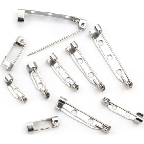20pcs/lot 14 17 19 25 32mm 316 Stainless Steel Brooch Clip Pins Safety Brooch Settings Blank For DIY Jewelry Making Supplies