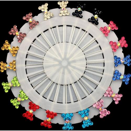 Newest Hijab Pins Wholesale 20PCS Bow Shape Crystal Muslim Hijab Brooches For Women Scarf Clips Mix Color