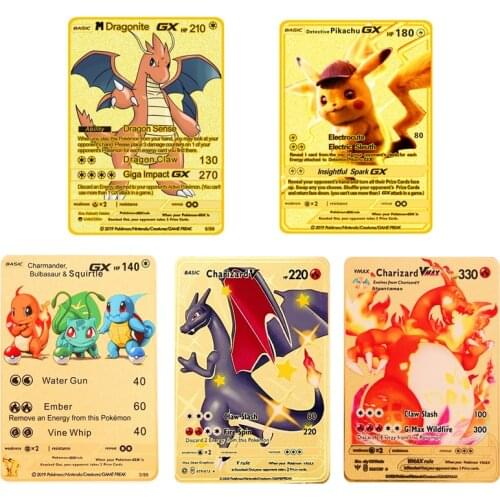 27 Styles Pokemon GX MEGA Cards Gold Metal V Card Pikachu Charizard Shadow Cards Super Collection Anime Cards Game Toys Gift