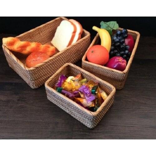 3pcs/set S/M/L Dirty Clothes debris Storage Laundry box Picnic Basket Eco-friendly Storage Bins Handmade Weaving Storage Basket