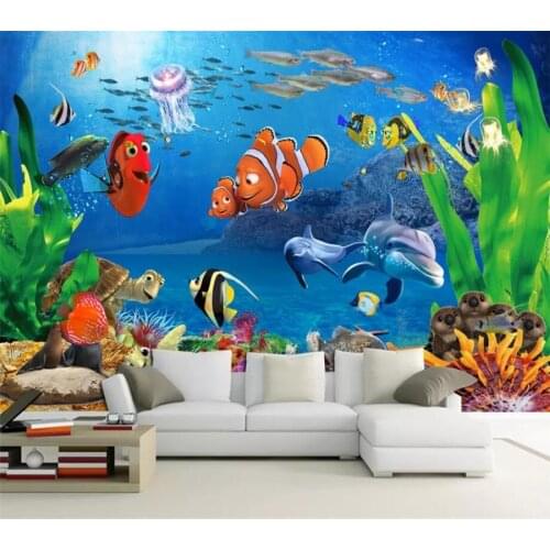 Beibehang Custom wallpaper 3d mural dreamy underwater world beautiful childrens room sofa background wall painting 3d wallpaper