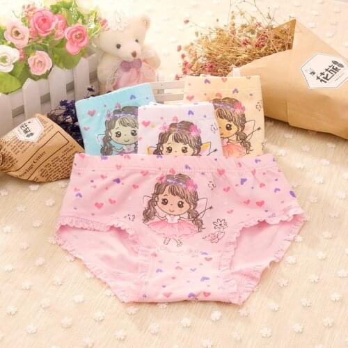 4 Pcs/lot Kids Briefs for Baby Girls Underwear Print Children Panties Cotton Soft Girls Underpants Princess