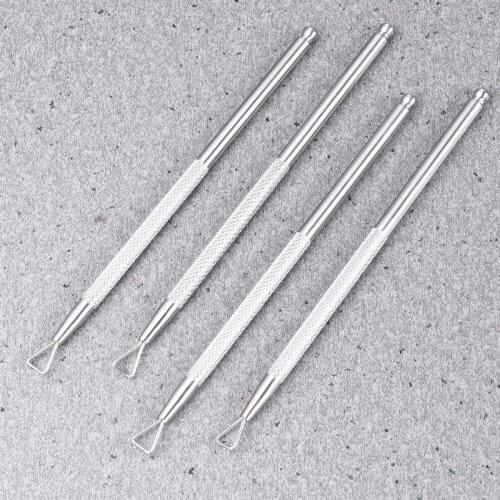 4 Pcs Stainless Steel Cuticle Pusher Triangle Cuticle Peeler Scraper Remover Nail Polish Nail Art Remover Tool for Manicure