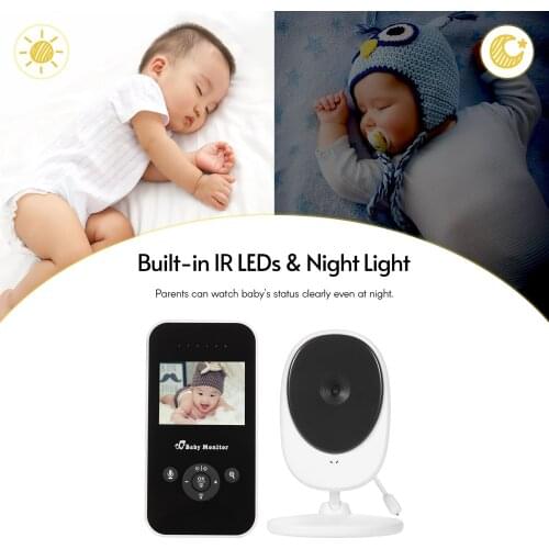 2.4G Wireless Baby Monitor with Camera 2.4 In Video Monitor Two-Way Talk/ Lullabies Playing/ Room Temperature Detection