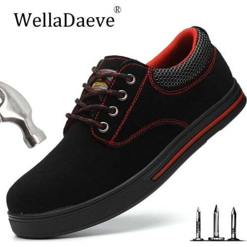 Work Boots Men Steel Toe Safety Shoes Lightweight Breathable Protective Footwear Anti-smash Puncture Proof Construction Sneakers