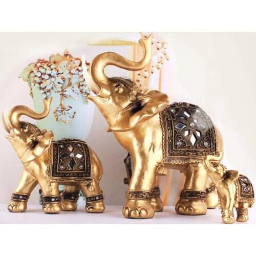 Fengshui elephant figurines home decoration lucky elephant Golden Elephant decorations wedding gifts Christmas gift Garden decor
