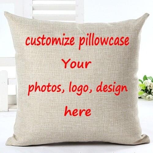 Cushion Cover Personalised Cotton Linen Custom Printed Pillow Case Home Decoration For Car Sofa Waist Pillowcase Gift Wholesale