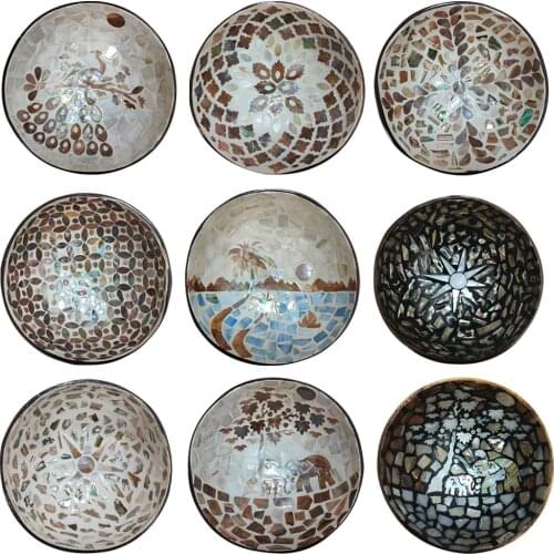 Lacquered Coconut Shell Bowls 100% Natural Serving Bowls Organic Hand Made Eco Friendly