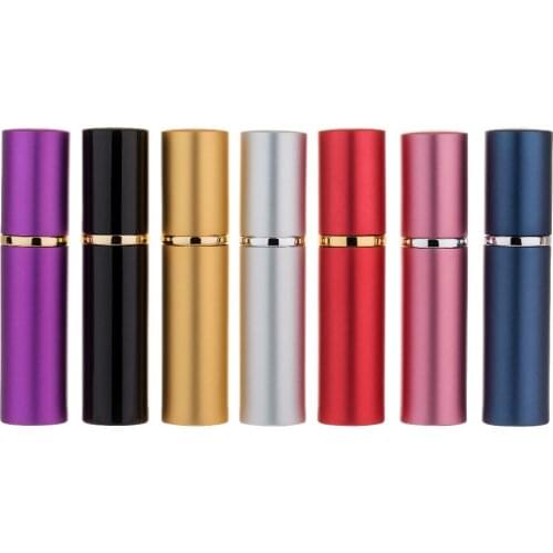 MUB 50pcs 5ml/10ml Portable Aluminum Perfume Spray Bottles Refillable Perfume Atomizer Empty Cosmetic Containers For Travel