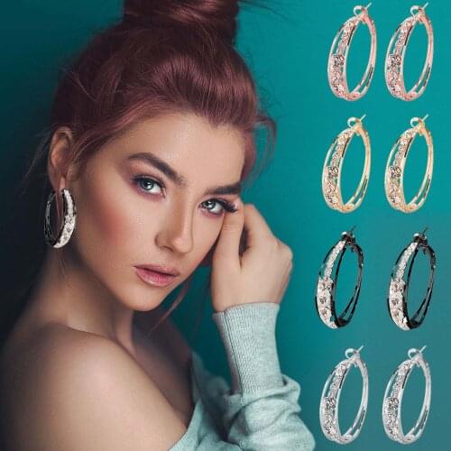 Fashion Women Earrings Exaggerated Zircon Temperament Earrings Ear Clips Ladies Jewelry Different Colors серьги женские 30