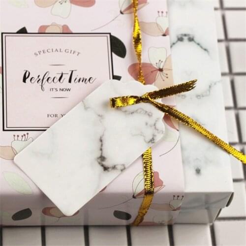 Marble Pattern Paper Mark Tags Clothes Hanging Label Wedding Favors Gift Box Tag Card Party Favors DIY Baking Bags Tag 50PCS