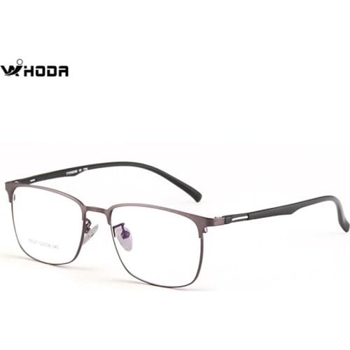 Male Titanium Alloy Business Glasses Frames, TR90 Temple Semi Frame Mens Hyperopia Presbyopia Optical Glasses Frame F105