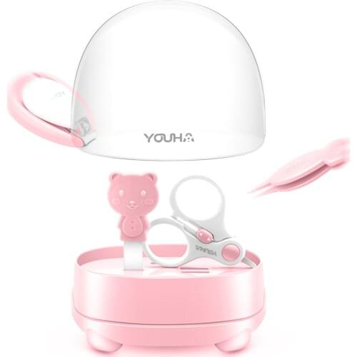 4 in 1 Baby Nail Kit YOUHA Nail Care Set Nail Clipper Scissors Tweezer Nail File Case Manicure&Pedicure Kit for Newborn Infant