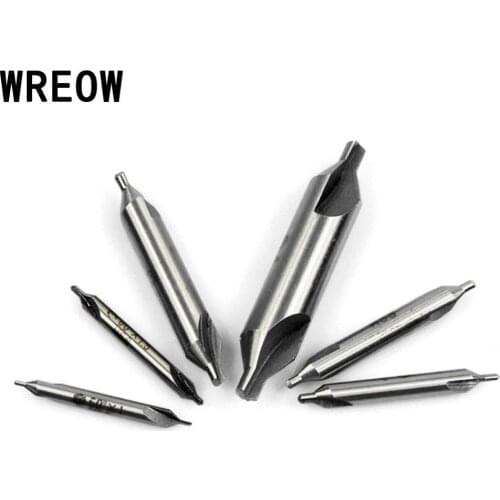 6pcs HSS Combined Center Drill Bit 60 Degree Precision Combined countersink drill bit set 1/1.5/2/2.5/3/5mm for Lathe Power Tool