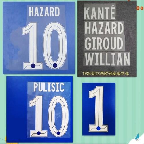 Super A 2020-21 Champions Chelsea WERNER ZIYECH HAVERTZ Number Printing Font, Hot stamping Patches Badges