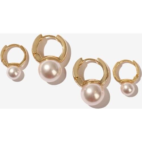 2019 New Natural Freshwater Pearl Earrings 14KGF Handmade mini hoop fashion Party Gift Charm Vintage Jewelry