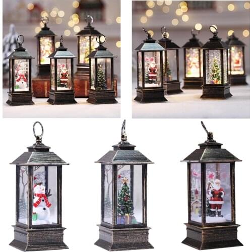Novelty Glitter Swirl Lantern LED Glow Accenet Lamp Festival Christmas Ornaments