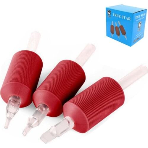 20PCS 3R 5R 7R 9R Red Color Disposable 25MM Soft Silicone Tattoo Grips Tubes Plastic Tubes Combo Free Shipping